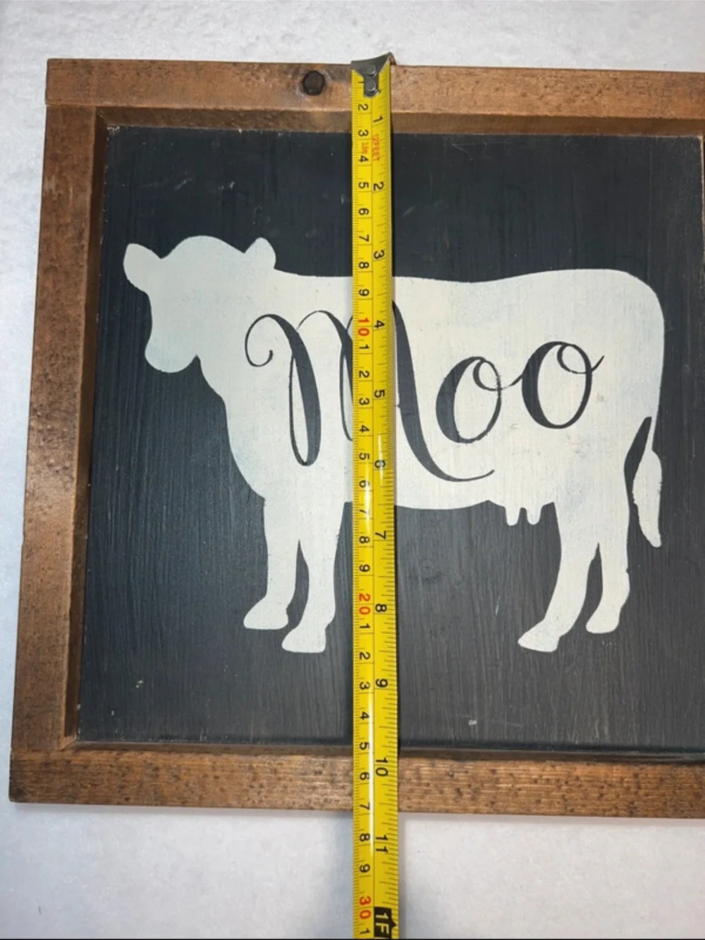 Rustic Farmhouse Wood Framed Moo Cow Sign Wall Decor